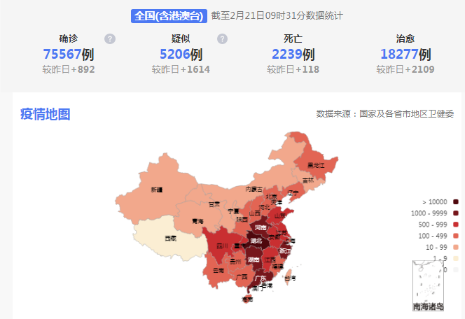 最新全国疫情数据地图实时追踪