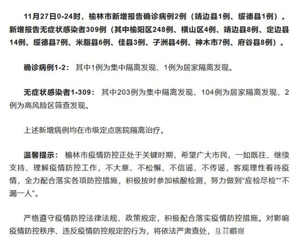 榆林疫情防控最新数据出炉